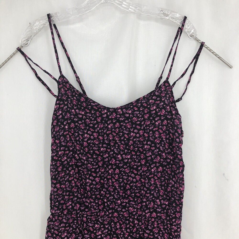 American Eagle Outfitters Purple Floral Spaghetti Strappy  Romper Large